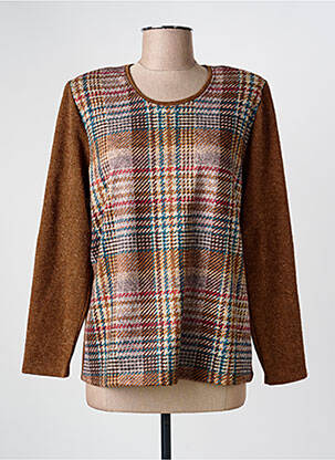 Pull coupe cintrée manches longues marron NAYAT femme