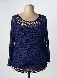 Pull tunique manches 3/4 manches 3/4 bleu MARBLE femme