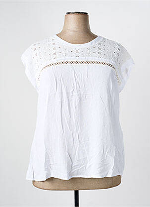 Top stretch manches courtes blanc LOURDES CASTILLO femme