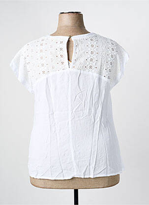 Top tissage crêpe manches courtes blanc LOURDES CASTILLO femme