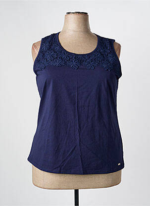 Débardeur stretch sans manche bleu MCM femme