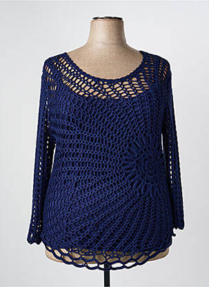 Pull tunique bleu MARBLE femme