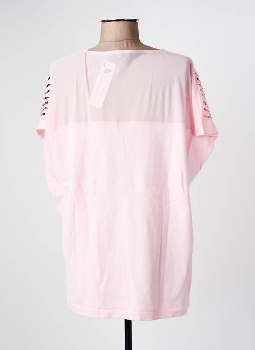 Top tissage jersey manches courtes rose MARBLE femme