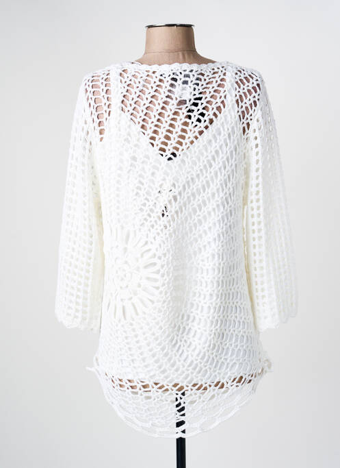 Pull tunique blanc MARBLE femme