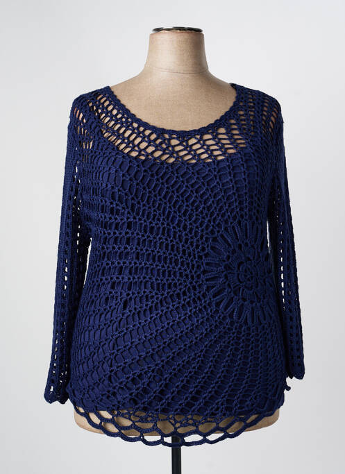 Pull tunique bleu MARBLE femme