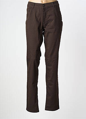 Pantalon slim tissage popeline taille normale marron PARA MI femme