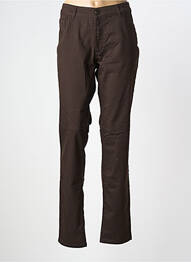 Pantalon slim tissage popeline taille normale marron PARA MI femme