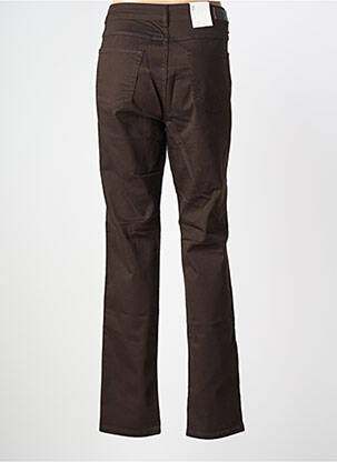 Pantalon slim tissage popeline taille normale marron PARA MI femme