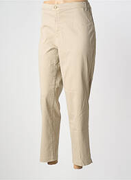Pantalon 7/8 taille à pinces taille normale beige WALTRON femme