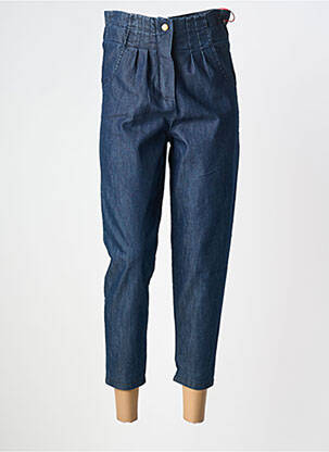 Pantalon 7/8 taille haute taille haute bleu JOHANNA PARIS femme