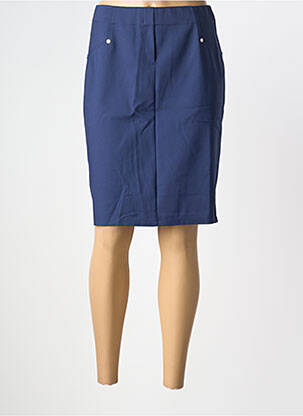 Jupe mi-longue stretch bleu MARBLE femme