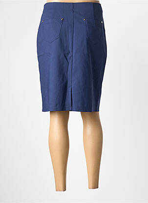 Jupe mi-longue stretch bleu MARBLE femme