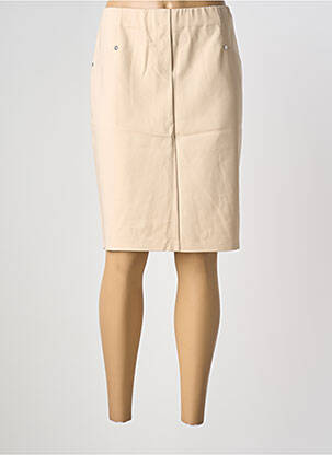 Jupe mi-longue coupe droite beige MARBLE femme