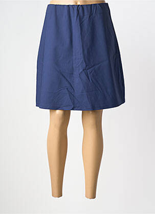 Jupe courte taille élastique bleu MARBLE femme