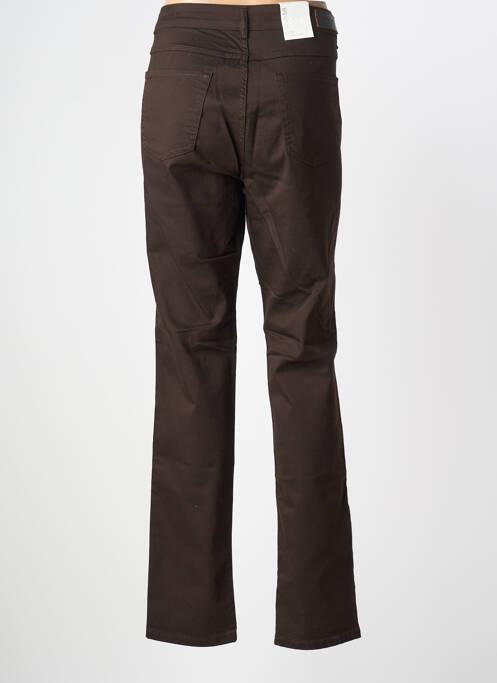 Pantalon slim tissage popeline taille normale marron PARA MI femme