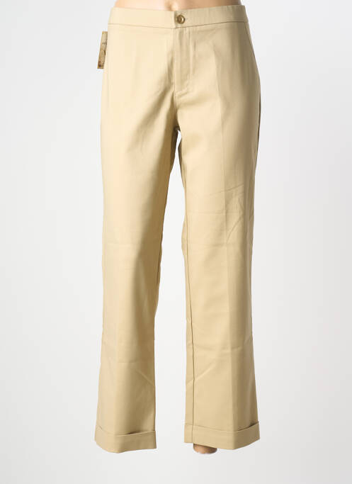 Pantalon droit stretch taille normale beige WALTRON femme