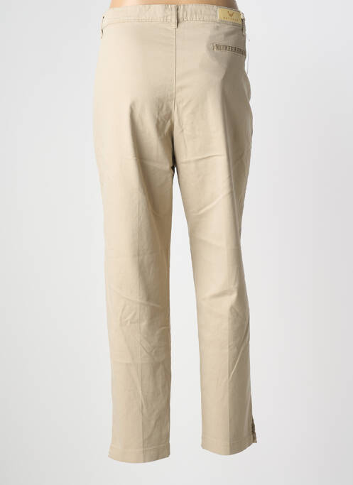 Pantalon 7/8 tissage popeline taille normale beige WALTRON femme