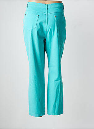 Pantalon 7/8 fermeture zippée sous rabat boutonné bleu MARBLE femme