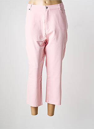 Pantalon 7/8 fermeture zippée sous rabat boutonné rose MARBLE femme