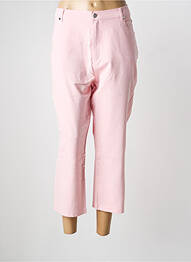Pantalon 7/8 fermeture zippée sous rabat boutonné rose MARBLE femme