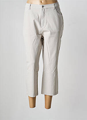 Pantalon 7/8 fermeture zippée sous rabat boutonné gris MARBLE femme