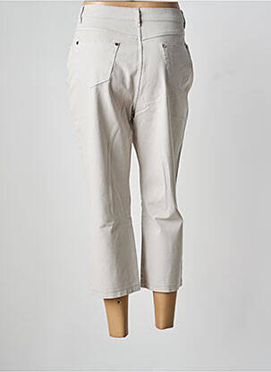 Pantalon 7/8 fermeture zippée sous rabat boutonné gris MARBLE femme