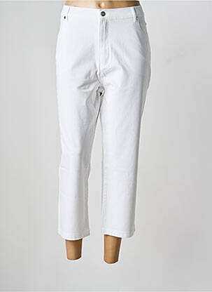 Pantalon 7/8 fermeture zippée sous rabat boutonné blanc MARBLE femme