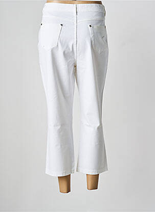 Pantalon 7/8 fermeture zippée sous rabat boutonné blanc MARBLE femme