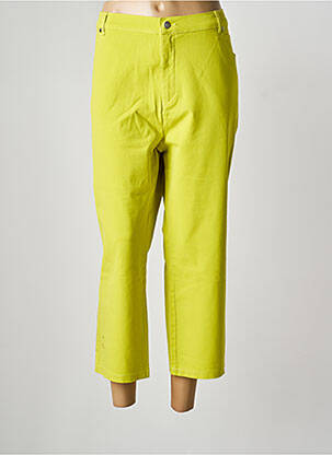 Pantalon 7/8 fermeture zippée sous rabat boutonné vert MARBLE femme