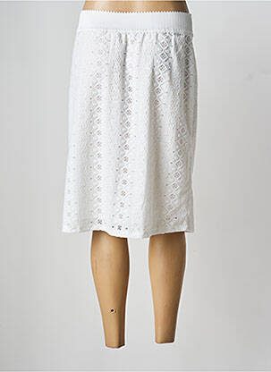 Jupe mi-longue coupe droite blanc LOURDES CASTILLO femme