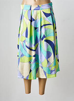 Jupe mi-longue bleu LOURDES CASTILLO femme