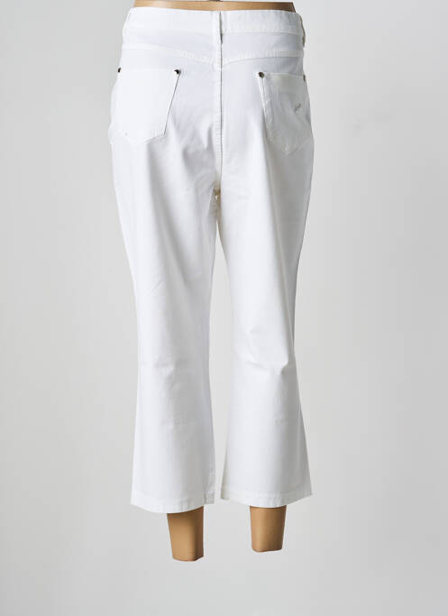 Pantalon 7/8 fermeture zippée sous rabat boutonné blanc MARBLE femme