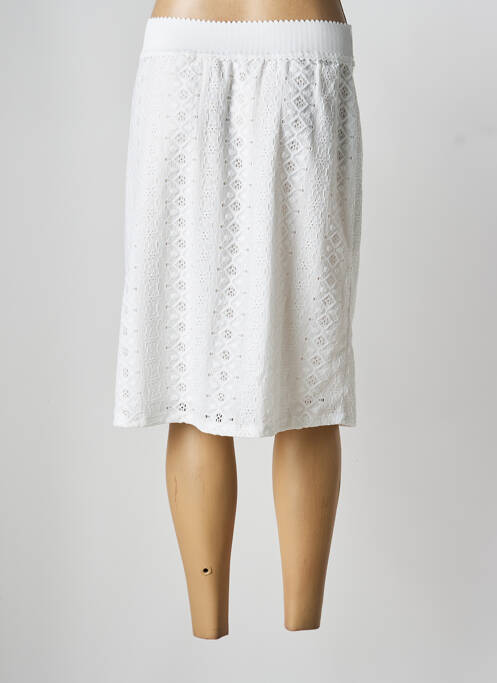 Jupe mi-longue blanc LOURDES CASTILLO femme