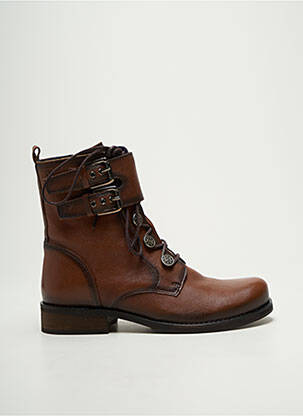Bottines/boots matière lisse talon plat jusqu'à 3cm marron DORKING femme