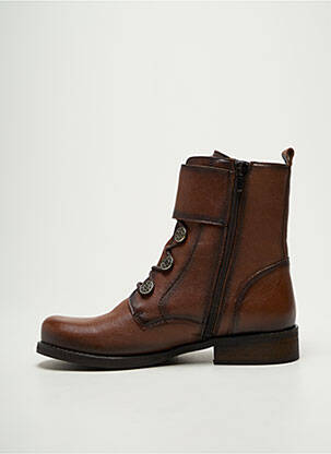 Bottines/boots matière lisse talon plat jusqu'à 3cm marron DORKING femme