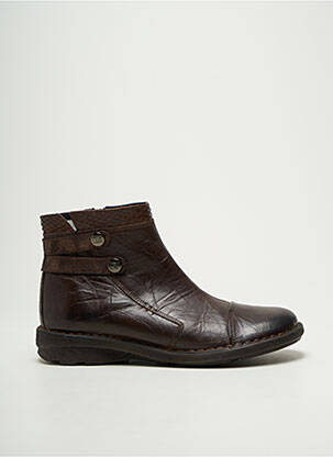 Bottines/boots tissage satiné talon plat jusqu'à 3cm marron DORKING femme