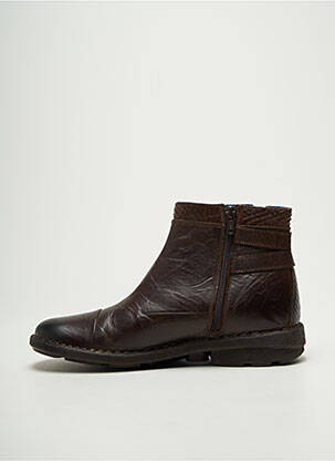 Bottines/boots tissage satiné talon plat jusqu'à 3cm marron DORKING femme