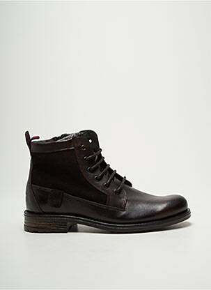 Bottines/boots tissage satiné talon bas marron ARID homme
