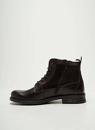 Bottines/boots tissage satiné talon bas marron ARID homme