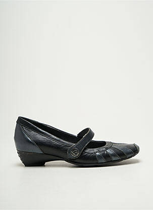 Ballerines fermeture scratch talon plat jusqu'à 3cm noir LUXAT femme