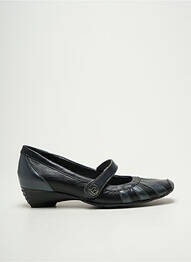 Ballerines fermeture scratch talon plat jusqu'à 3cm noir LUXAT femme