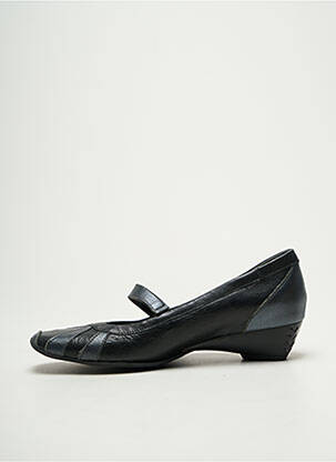 Ballerines fermeture scratch talon plat jusqu'à 3cm noir LUXAT femme
