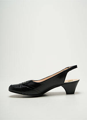 Sandales/nu pieds tissage satiné talon de 4 à 6cm noir OMBELLE femme