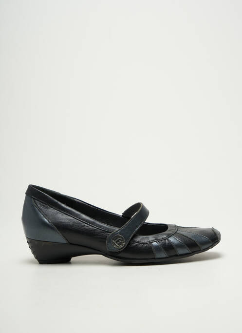 Ballerines fermeture scratch talon plat jusqu'à 3cm noir LUXAT femme