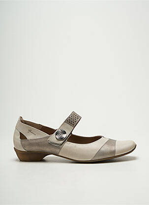Ballerines fermeture scratch talon plat jusqu'à 3cm gris DORKING femme