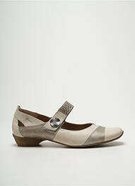 Ballerines fermeture scratch talon plat jusqu'à 3cm gris DORKING femme