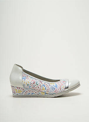 Ballerines matière lisse talon plat jusqu'à 3cm argent DORKING femme