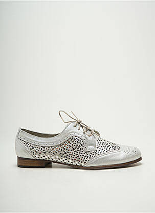Derbies tissage satiné talon plat jusqu'à 3cm argent DORKING femme
