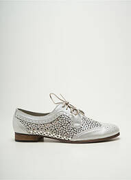 Derbies tissage satiné talon plat jusqu'à 3cm argent DORKING femme