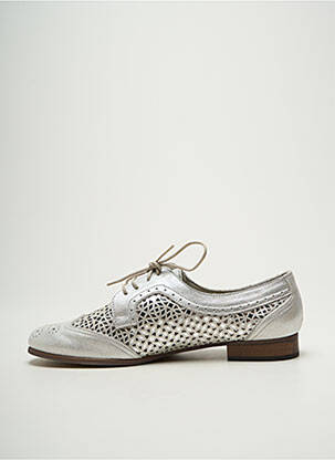 Derbies tissage satiné talon plat jusqu'à 3cm argent DORKING femme